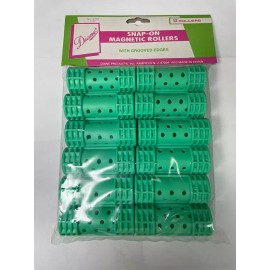 Diane Snap On Magnetic Rollers 7/8" Green 12pcs