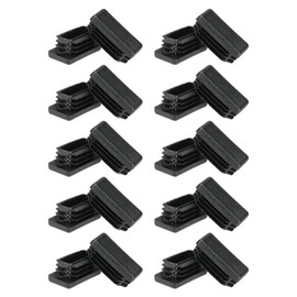 PATIKIL Rectangle Plastic Hole Plugs 0.8x0.7inch, 20 Pack Tubing Insert End Cap for Rectangle Metal Tubing Furniture Chair Leg Fence Post Pipe, Black
