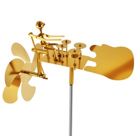 Drummer Windmill Handmade, Windmill Garden Metal Small, Drummer Wind Chime Sculpture, Windmill Garden for Patio Outdoor Decoration