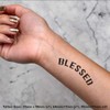 4 x 'Blessed ' Temporary Tattoos - Water Resistant, Skin-Safe,