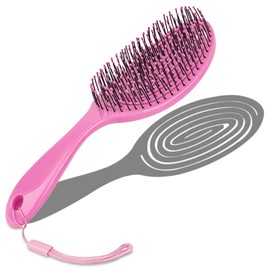 Biiange Detangling Brush for Women, Spiral Hairbrush, Vented Hairbrush with Soft Bristles, Glide Through Tangles with Ease, for Straight, Curly & Wet Hair (Rose Red)