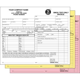 3 Part Smog Test Only Invoices Carbonless Valid In California - 500 Qty with Numbering
