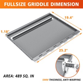 Hisencn Full Size Griddle Insert for Weber Genesis 300 Series(2007-2016), Genesis E-310 E-320 E-330, Genesis S-310 S-320 S-330, Flat Top Griddle Replace for Weber 7524 Grates, with Handle