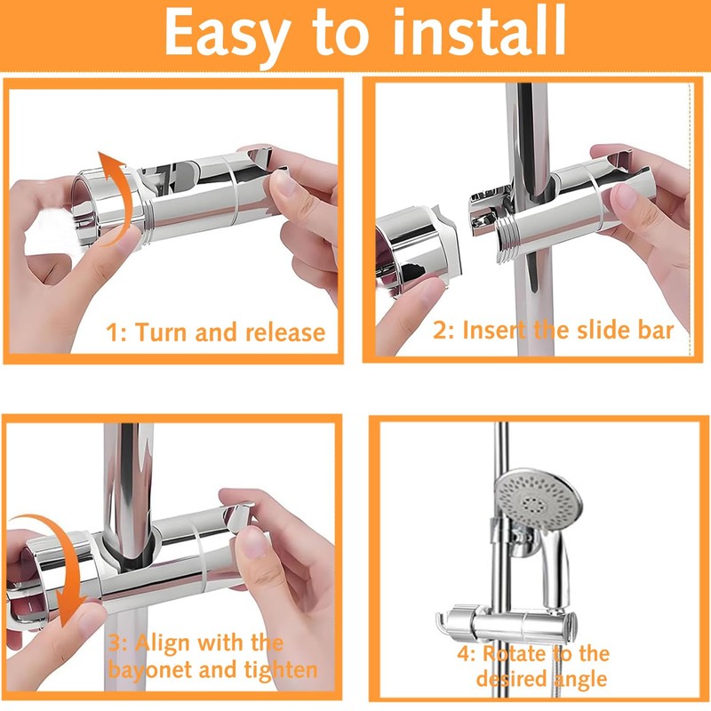Adjustable Shower Head Holder Replacement,Shower Head Bracket, Shower Rail Slider