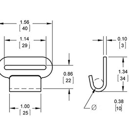 Cargo Equipment Corp. 1" Flat Hook 25 Pack