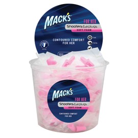 Mack's For Her Soft Foam Shooting Ear Plugs, 100 Pair, Pink – Small Earplugs for Hunting, Tactical, Target, Skeet and Trap Shooting