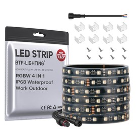 BTF-LIGHTING IP68 Waterproof Outdoor RGBW LED Strip 5050SMD RGB+Warm White(3000K-3500K) 4 Colors in 1 DC24V 16.4ft 5m 60LED/m Multi-Colored Tape Lights Can Work Outdoor(No Adapter or Controller)