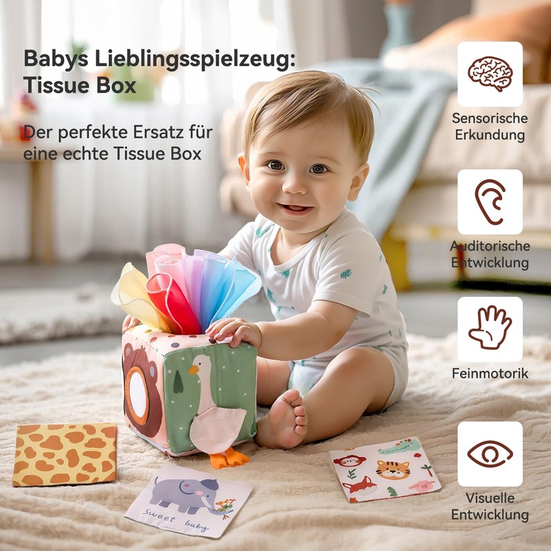 Youuys Montessori 2 Wooden Tether Tissue Box