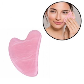 Heart-Shaped Face Massage Gua Sha Pink Gua Sha 2ea