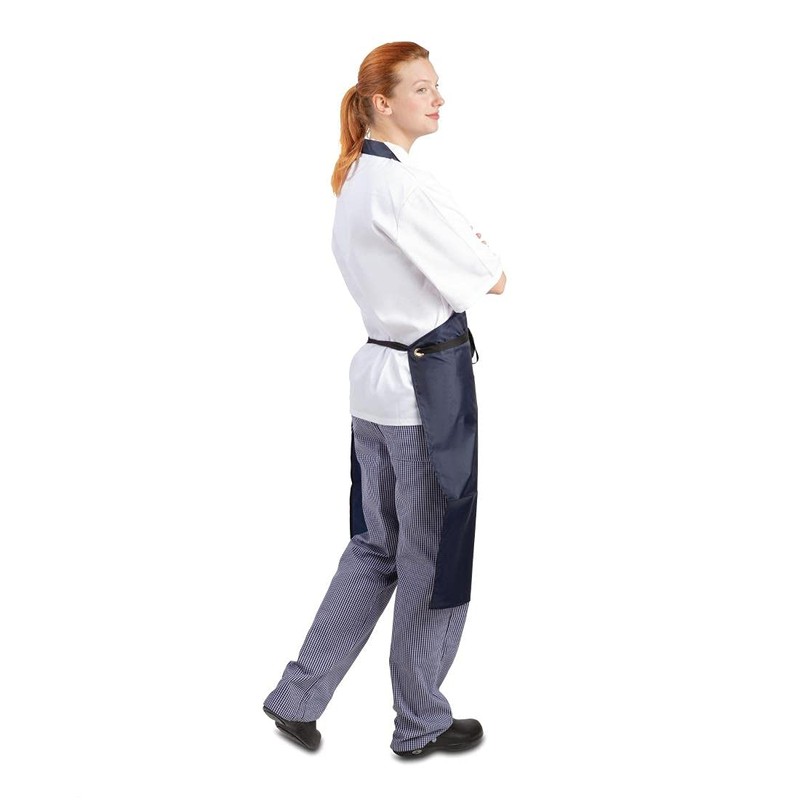 Whites Chefs Apparel Light Duty Waterproof Bib Apron Nylon Blue