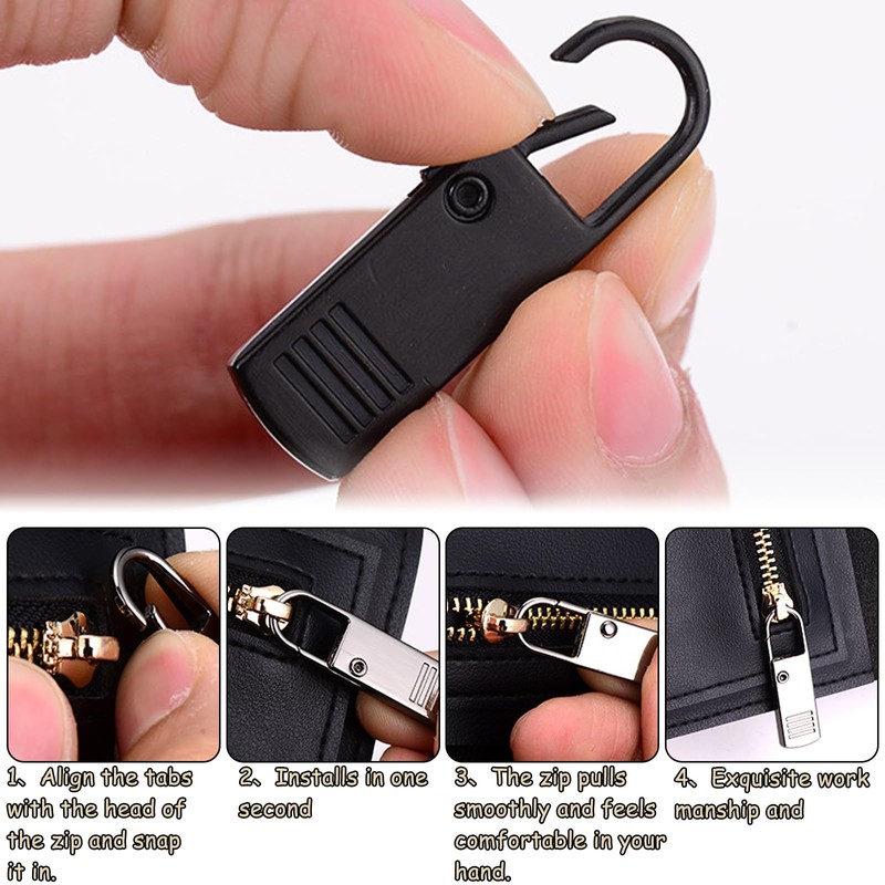 20 Pcs Replacement Metal Zipper Pulls Removable Zipper Pull Tab