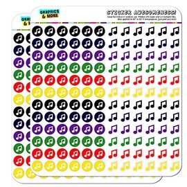 Music Notes Dots Planner Calendar Scrapbooking Crafting Stickers - Multi Color - Clear