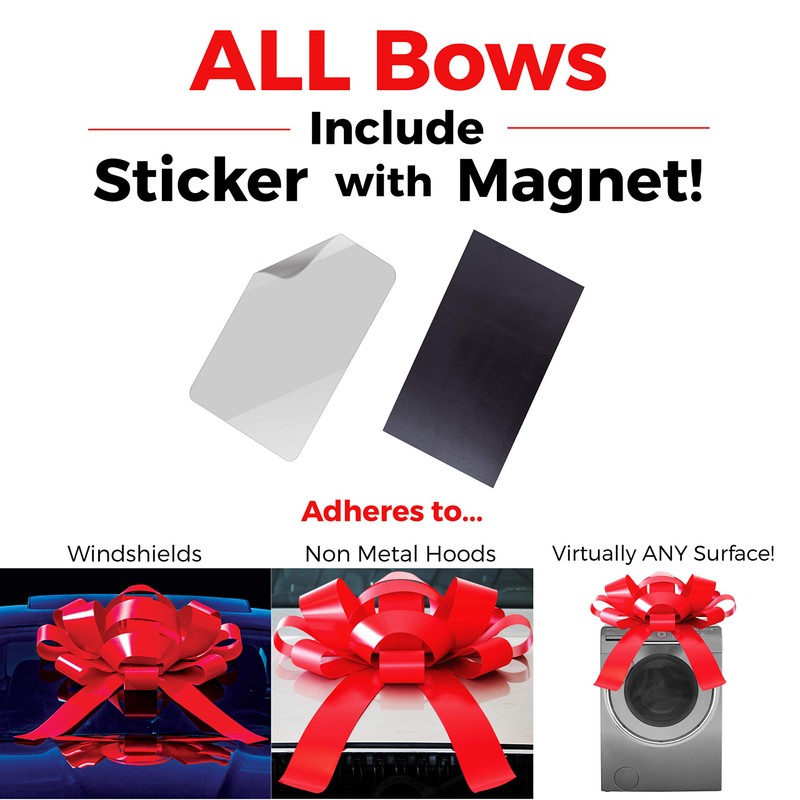 CarBowz Big Merry Christmas Car Bow, Giant 30" Bow, Non