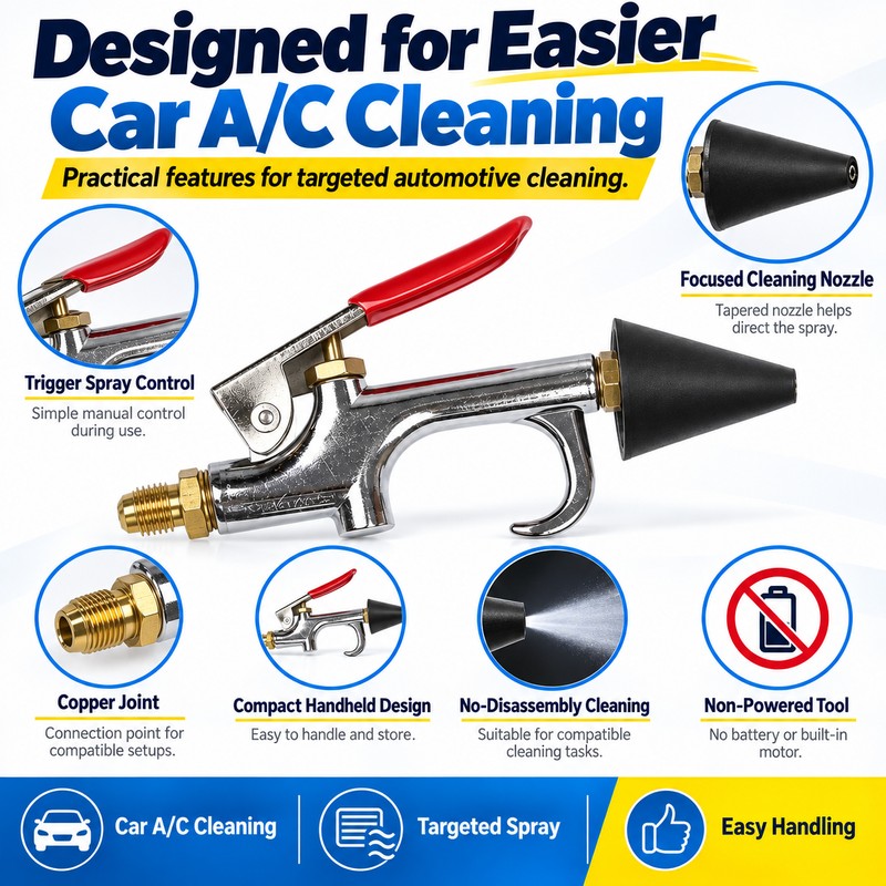 Car A/C Cleaning Spray Gun Nozzle for No-Disassembly Cleaning –