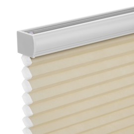Changshade Custom Cordless Cellular Shades, Light Filtering Honeycomb Shades for Windows, Pull Down Pleated Blinds, Easy to Install for Indoor Windows and French Doors, Beige