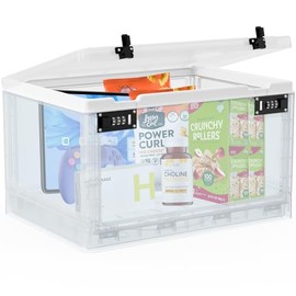 Caja grande con cerradura de medicina para medicamentos seguros, caja de medicina cerrada de 24 litros con código de combinación, caja de almacenamien