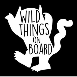 Creative Concept Ideas Wild Things On Board CCI Decal Vinyl Sticker|Cars Trucks Vans Walls Laptop| White |5.5 x 5.4 in|CCI2937