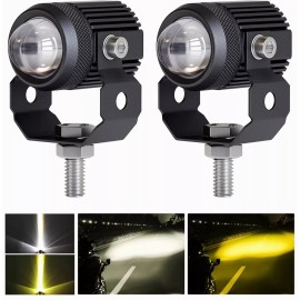 Burkey Par Faros De Lupa 30w*2  Luz Spot Doble Color Para Auto Moto