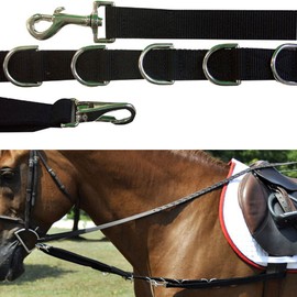 Intrepid International - Rienda Lateral con elástico y Acero Inoxidable, Longitud Ajustable de 63 a 64 Pulgadas, Nailon, Perfecta para ecuestres, propietarios de Caballos y lanzamientos