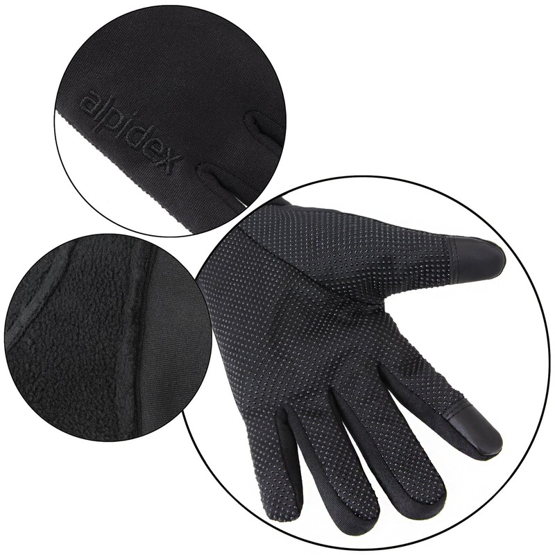 ALPIDEX Softshell Gloves Touchscreen Function Running Gloves for Men and