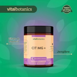 Citrato de Magnesio + Jengibre. Con 120 cápsulas de 500mg (4 meses). VitalBotanics. Suplementos Alimenticios. Multivitaminico. Vitaminas para Mujer y 