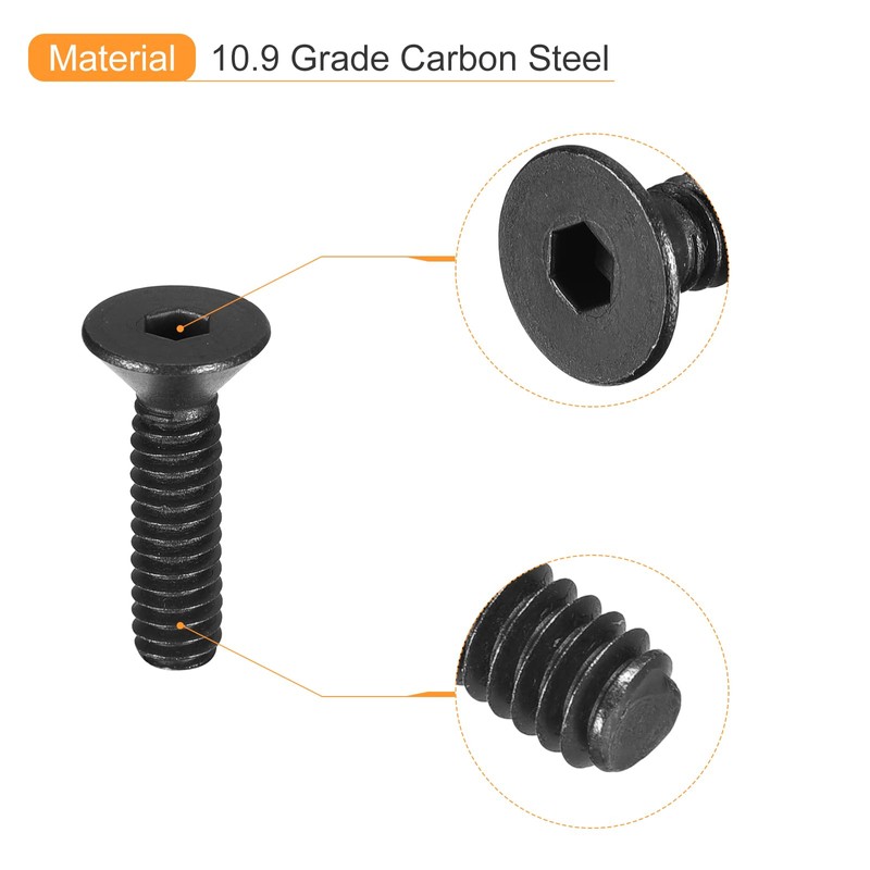 QUARKZMAN #8-32x5/8 Inch Flat Head Socket Cap Screws 10.9 Degree
