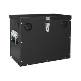 12V Car/RV/Marine Battery Box, Assemble Steel Battery Relocation Kit for Trailer, Boat, Trolling Motor, Kayak (Group 27 Black)