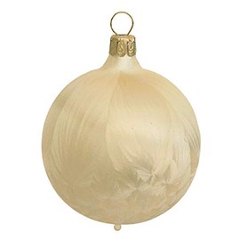 Jingle Bells Lauscha Christmas Bauble 6 cm Ice Lacquer Champagne Plain