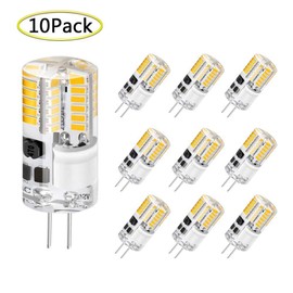 G4 LED Bulb 3W Equivalent to 20W T3 JC Type Bi-Pin G4 Base Halogen Bulb, No Flicker AC/DC 12V Warm White 2700K-3000K G4 LED Light Bulb for Landscape, RV, Home Lighting (10 Pack)