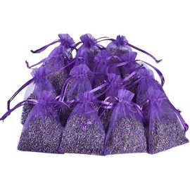 20 Pack Lavender Sachet Bags, 100% Natural French Dried Lavender Sachets for Drawers and Closets, Strong Smell Fragrance Fresh Scents Home