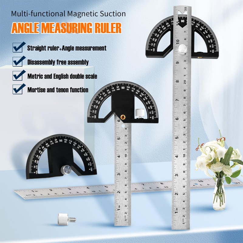 Protractor Angle Finder Carpenter Square Adjustable Aluminum Protractor Square and