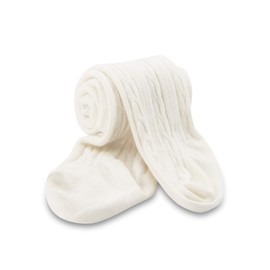 Zando Children's Tights Girls Baby Tights Cotton Socks Children's Tights Leggings Baby Toddler, 2 pairs - white and black