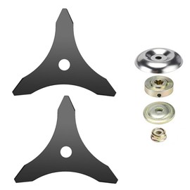 LONGHAO 2 + 1 x Brushcutter Blade 3 Teeth Brush Cutter Blade Kit Nut Head Brush Cutter Blade Brushcutter Universal Hole Diameter 25.4 mm for Lawns and Gardens (#1)