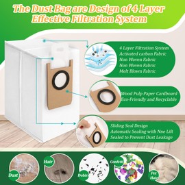 6Pcs for Eufy Omni S1 Pro/Omni S1 Dust Bags Replacement Robot Vacuum Cleaner Disposable Bags (2.7L large Capacity)