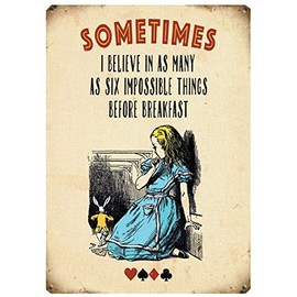 Fridge Magnet - Alice in Wonderland - 6 Impossible things before breakfast