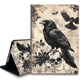 Bxgolkgd Tablet Case for 6.8" Kindle Paperwhite (11th Generation-2021) & Kindle Paperwhite Signature Edition,Auto Wake/Sleep Function,Vintage Raven Skull