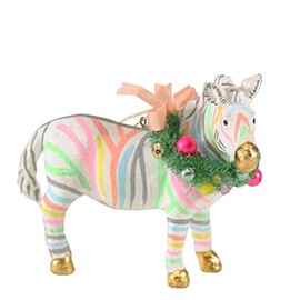 Cody Foster & Co - Pastel Zebra Blown Glass Ornament
