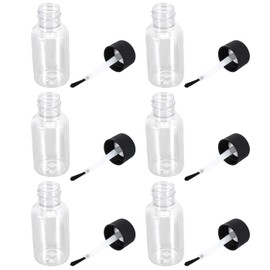 4 Pcs Clear 20ml Empty Refillable Nail Polish Bottles Transparent Glass Nail Varnish Bottles Containers Gel Polish with Brush Cap for Nail Art Nail Polish Nail Art and Polish
