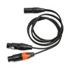 XLR Male to Dual XLR Female Cable Y Type Splitter