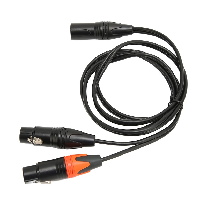 XLR Male to Dual XLR Female Cable Y Type Splitter