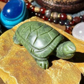 Natural Green Jade Turtle Crystal Carving Healing Gemstone Sculpture 8cm Gift