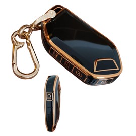 AIOEUOIA TPU for Kia Key Cover with Keychain Keyless Entry Remote Control Key Fit for Kia Telluride 2023/2024 Smart Key Fob Shell (Black)