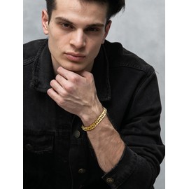 Gold Bracelets for Men Women Curb Link Chain Mens Chain Bracelet