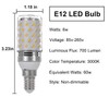 MDee 3000K E12 LED Bulbs, 6W 700LM Warm Light, 6-Pack