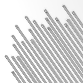 Aroono 8 inch Metal Cable Zip Ties Heavy Duty, 200PCS Outdoor Cable Ties- 304 Stainless Steel, Self-Locking Wire Ties-177lbs Tensile Strength, for Machinery, Vehicles, Farms, Cables, Pipes, Fence