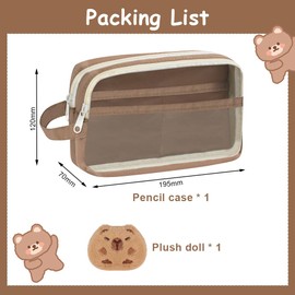 OFFCUP Pencil Case Large Capacity Pencil Case Teenager Pen Bag Portable Stationery Bag Pencil Case Pencil Case with Zip Pencil Case for School Office, Capybara A