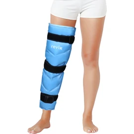 REVIX Full Leg Ice Pack Wrap Around Entire Leg, Reusable Gel Cold Wrap for Hip, Thigh and Knee, Soft Cold Compress Ice Pack Sleeve with 3 Straps