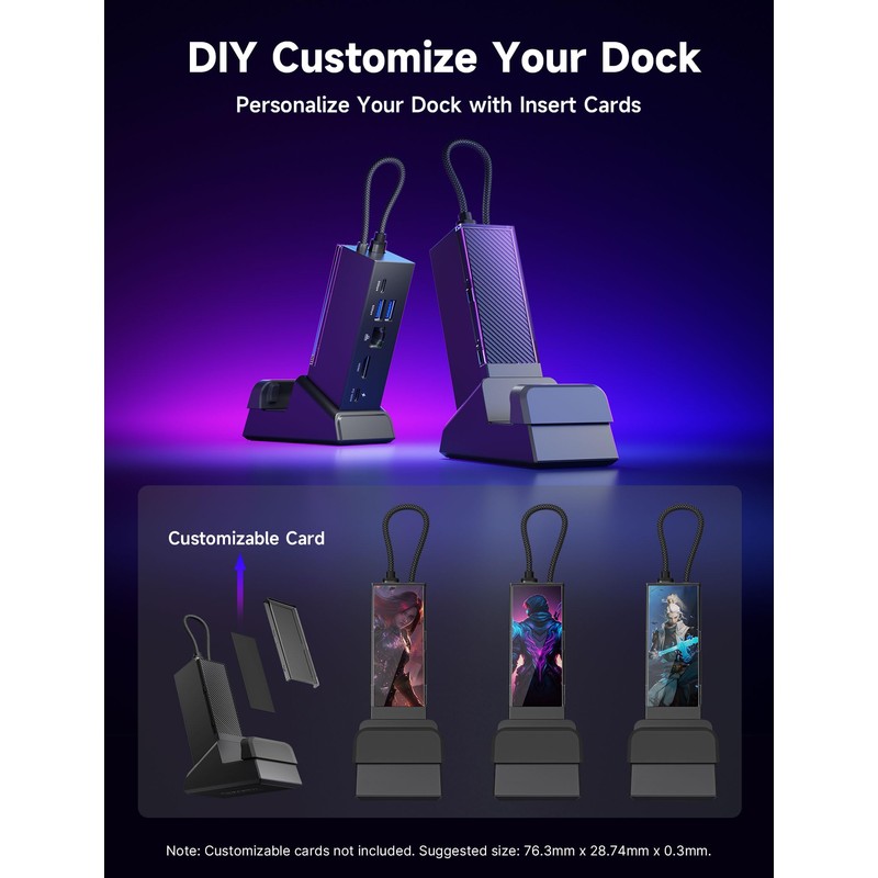 JSAUX Docking Station Compatible with ROG Ally X/ROG Ally/Steam Deck/Legion