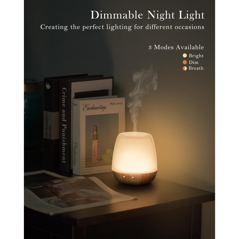 Glass Essential Oil Diffuser, 180ml Ultrasonic Aroma Diffuser for Essential