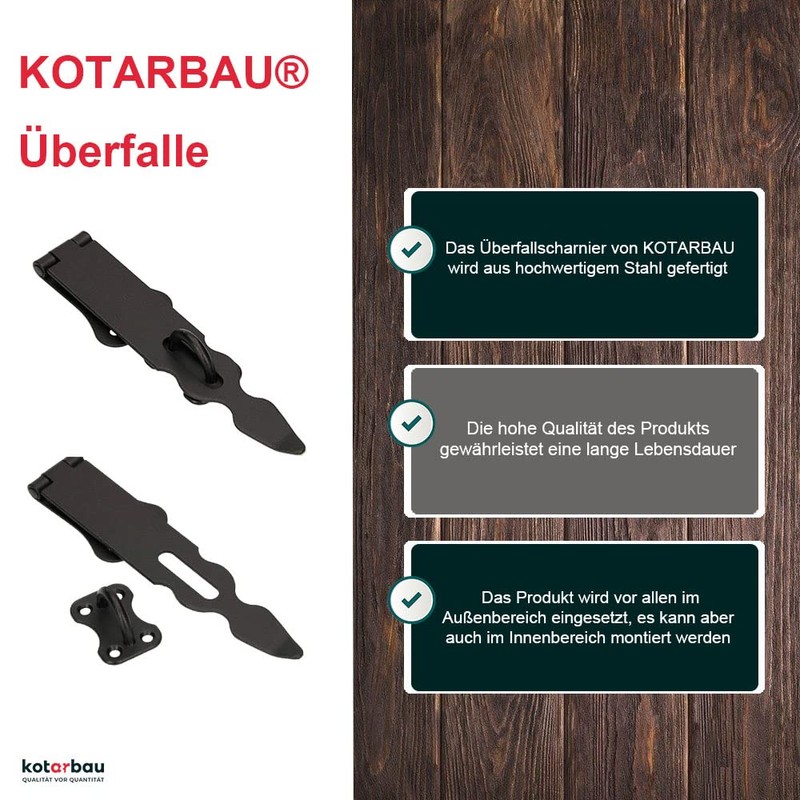 KOTARBAU® Hasp 200mm Security Hasp Powder Coating Device Padlock Steel